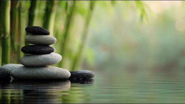 Zen stones in calm water